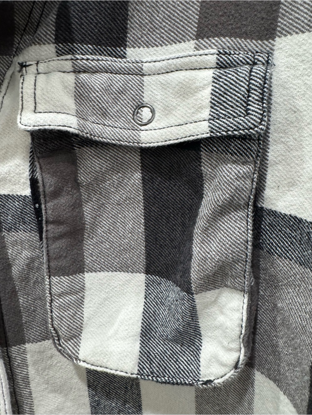 Free People We The Free Izzy Plaid Flannel Shirt XS Black Cream Oversized - Picture 6 of 8